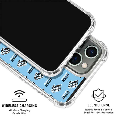 NHL Utah Mammoth Logo Pattern iPhone 15 Pro Clear Case